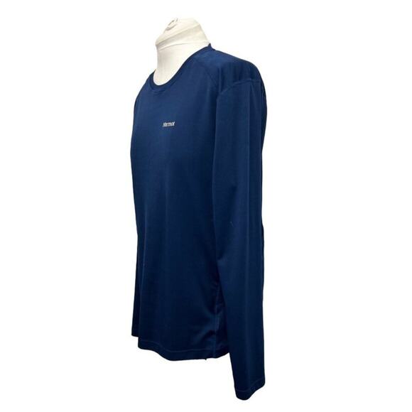 Marmot Mens XXL Long Sleeve Crewneck Shirt Blue Polyester - Picture 2 of 8